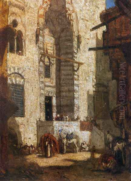 Mosque at Cairo Oil Painting by Marius Bauer