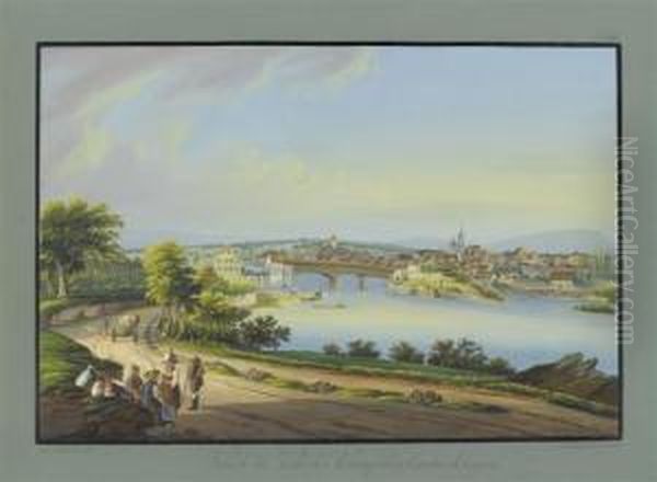 View Of The Town Of Rheinfelden Oil Painting by Ludwig Bleuler