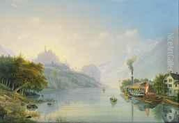 Lac De Brientz Oil Painting by Ludwig Bleuler