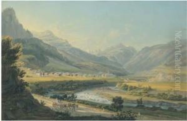 Zillis Oil Painting by Ludwig Bleuler