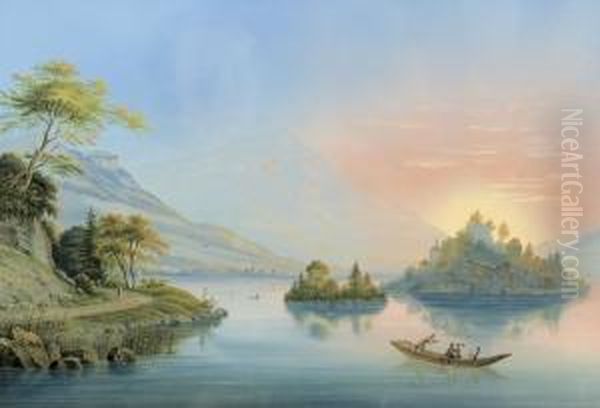 Lauerzersee. Oil Painting by Ludwig Bleuler