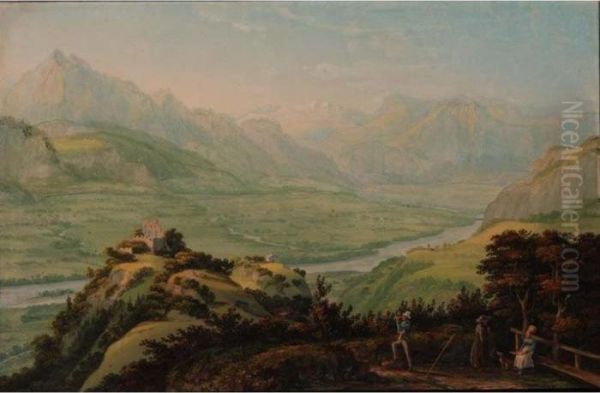 View Of Mont Tabor, Switzerland Oil Painting by Ludwig Bleuler