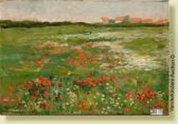 Pre Aux Coquelicots Oil Painting by Maurice Blieck