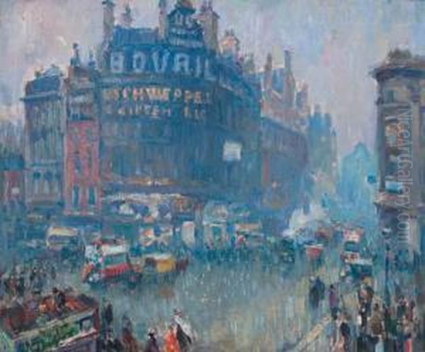 A View In London Oil Painting by Maurice Blieck