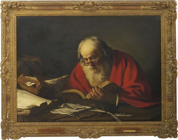 A Philosopher Oil Painting by Hendrick Bloemaert