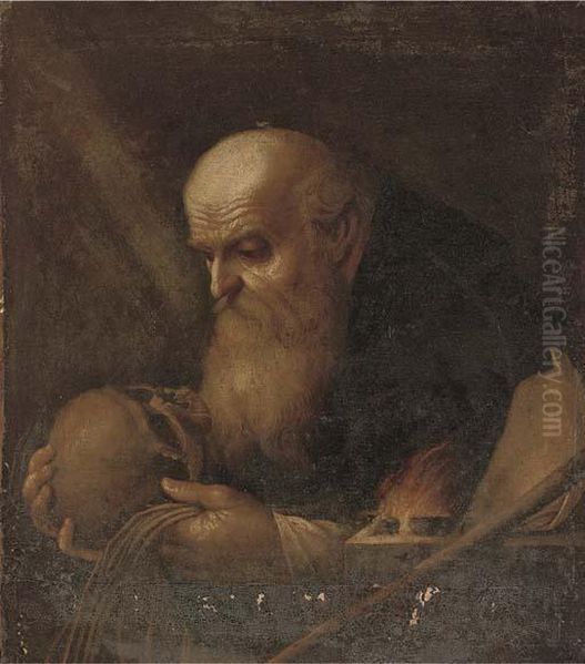 The Penitent Saint Anthony The Great Oil Painting by Hendrick Bloemaert