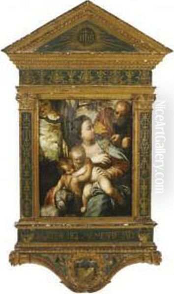 The Holy Family With Infant Saint John The Baptist Oil Painting by Hendrick Bloemaert