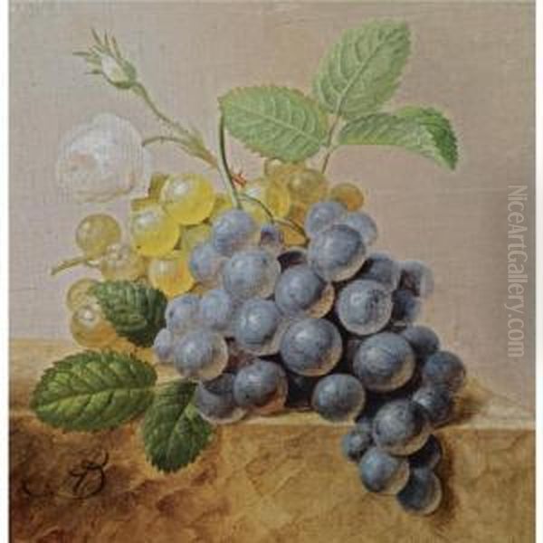 A Still Life With Grapes Oil Painting by Arnoldus Bloemers