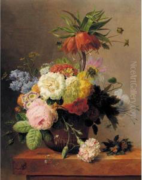 Still-life With Assorted Flowers Oil Painting by Arnoldus Bloemers