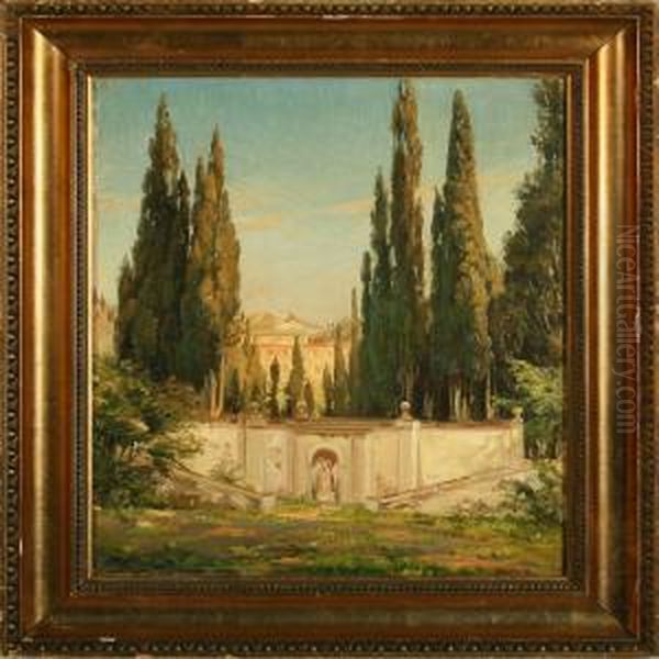 Italian Landscape Oil Painting by Gerhard Lichtenberg Blom