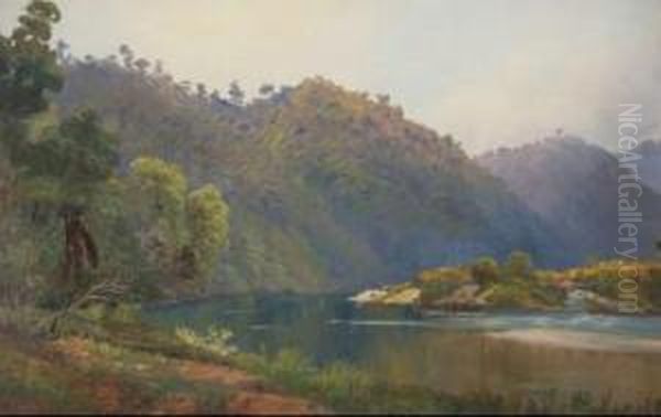 Wanganui River Oil Painting by Charles Blomfield