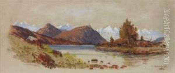 Lake Taupo Canterbury Oil Painting by Charles Blomfield