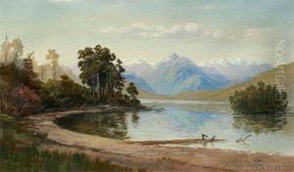 Kanieri Lake Oil Painting by Charles Blomfield