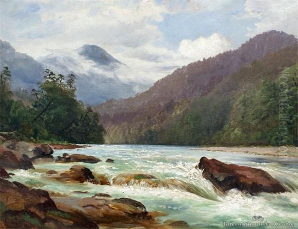 Fall On The Buller River Near The Hope Oil Painting by Charles Blomfield