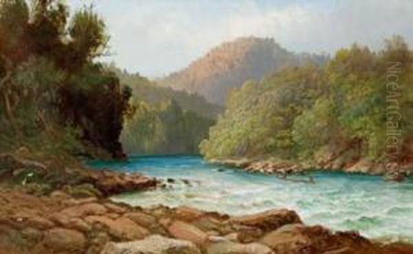 Wanganui River Oil Painting by Charles Blomfield