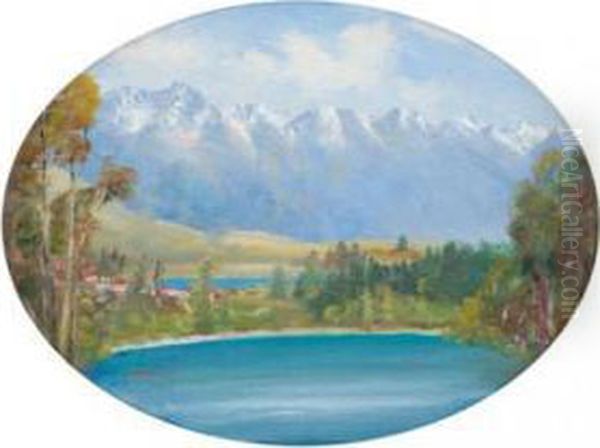 View Of The Remarkables Fromqueenstown Oil Painting by Charles Blomfield