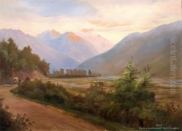 Lower Otira Gorge, Christchurch Road Oil Painting by Charles Blomfield