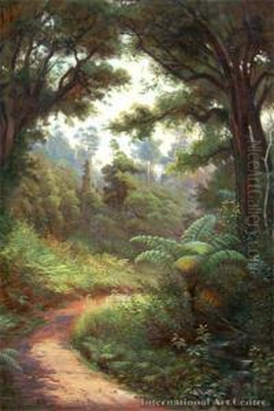 Coromandel Bush Track Oil Painting by Charles Blomfield