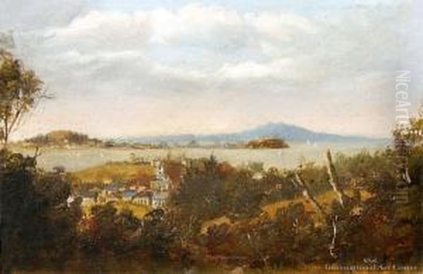 Auckland Harbour From The Domain Oil Painting by Charles Blomfield