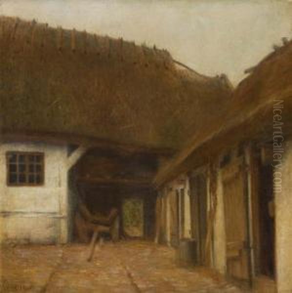 Romantischer Bauernhof Oil Painting by Vaino Blomstedt