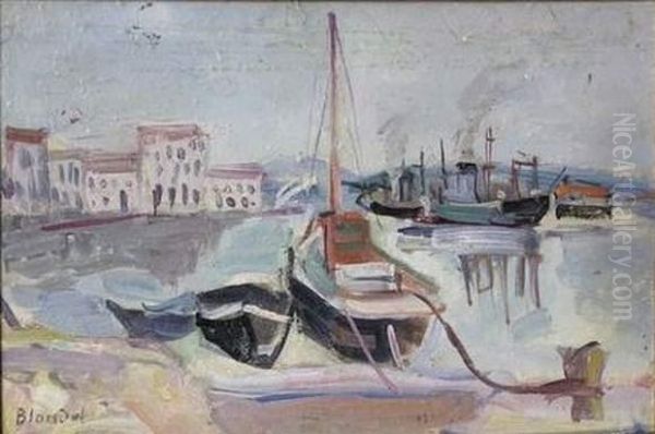 Petit Port Oil Painting by Andre Blondel