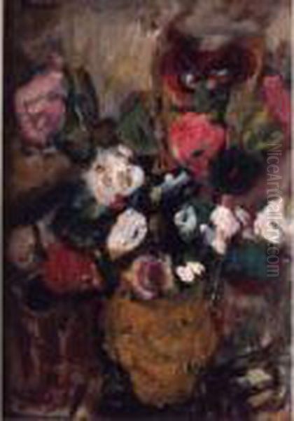 Bouquet De Fleurs Oil Painting by Andre Blondel