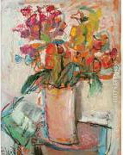 Vase De Fleurs Sauvages Oil Painting by Andre Blondel