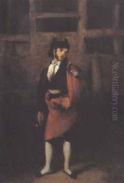 Un torero en la plaza Oil Painting by Antonio Cabral Bejarano