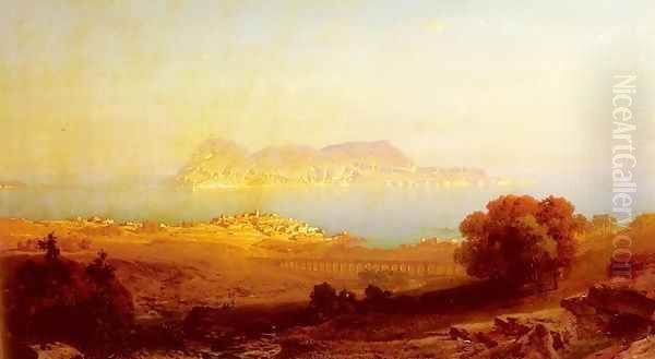 Gibraltar Oil Painting by Friedrich Bamberger