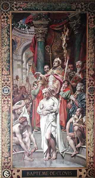 The Baptism of Clovis I Oil Painting by Joseph Paul Blanc