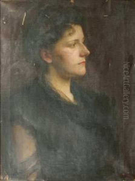 Portrait Ofa Lady Oil Painting by Ernest Board