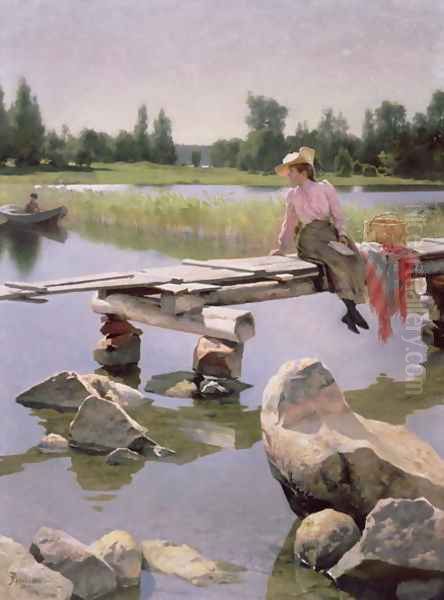 Summer Oil Painting by Gunnar Fredrik Berndtson