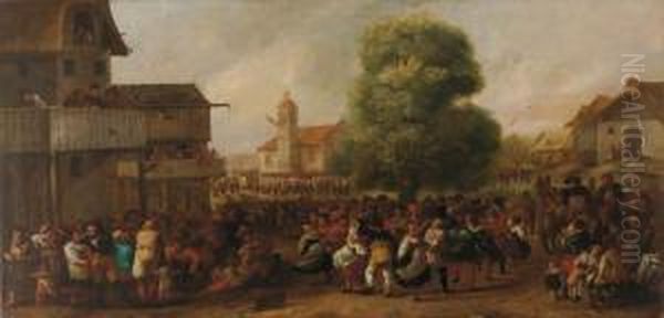 Festa Del Villaggio Oil Painting by Faustino Bocchi