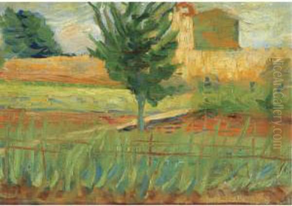 Paesaggio (landscape) Oil Painting by Umberto Boccioni