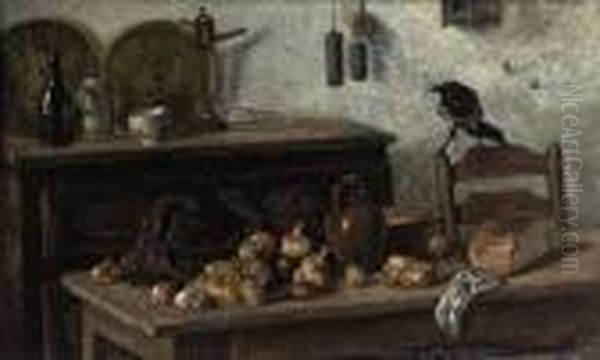 La Cuisine: A Kitchen Still Life Oil Painting by Anna Boch