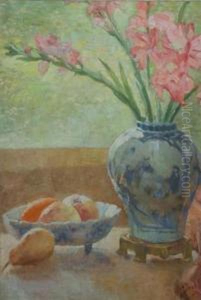 Nature Morte Aux Glaieuls Et Auxfruits Oil Painting by Anna Boch