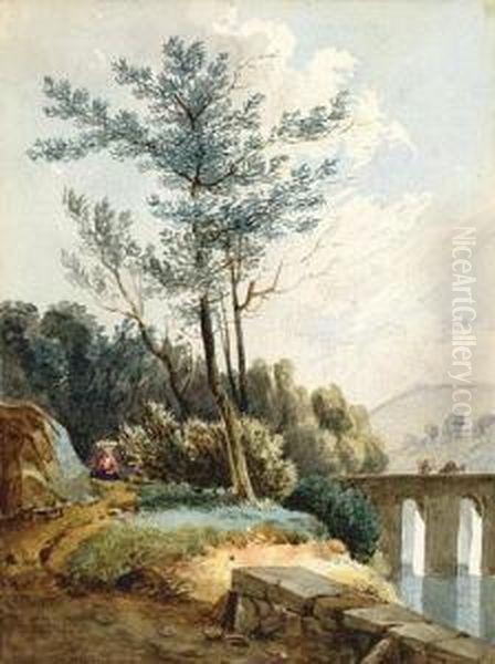 Le Viaduc Oil Painting by Francois Bocion