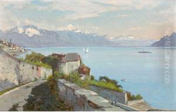 Vue Du Chteau De Glerolles Oil Painting by Francois Bocion