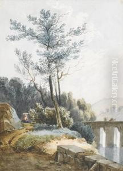 Le Viaduc Oil Painting by Francois Bocion