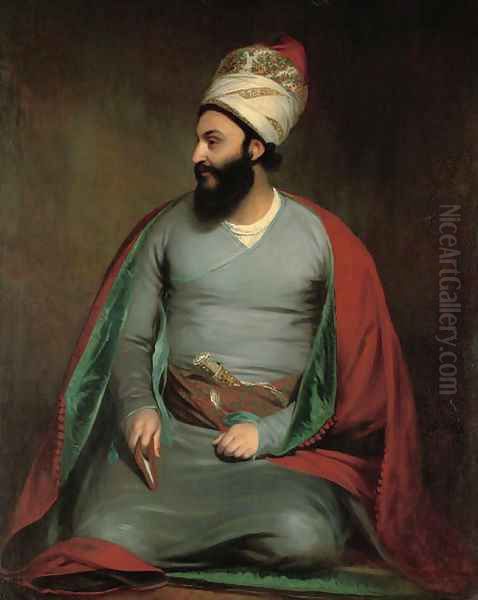 Portrait of Mirza Abu'l Hassan Khan, Envoy Extraordinary and Minister Plenipotentiary to the Court of King George III Oil Painting by Sir William Beechey