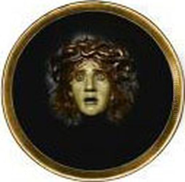 Medusenhaupt (a Shield With The Head Of Medusa) Oil Painting by Arnold Bocklin