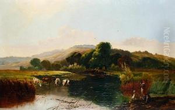 On The Riverbank by Edwin H., Boddington Jnr.