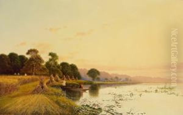 Eine Flusslandschaft Oil Painting by Edwin H., Boddington Jnr.