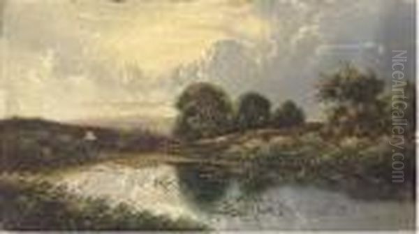 Near Guildford, Surrey Oil Painting by Edwin H., Boddington Jnr.