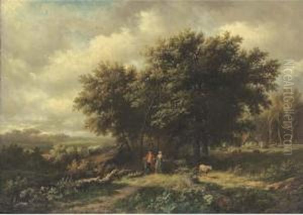 A Promenade In The Country Oil Painting by Willem Bodemann