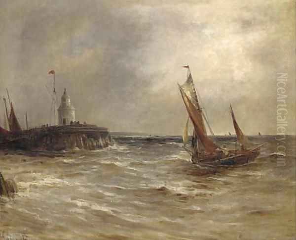 Running into harbour Oil Painting by Gustave de Breanski