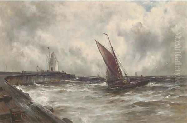 Squally weather off Gorleston Oil Painting by Gustave de Breanski