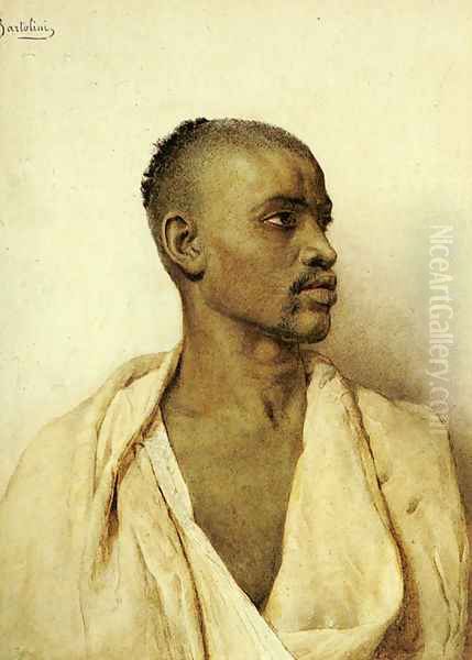 Portrait of an Arab Man Oil Painting by Frederico Bartolini