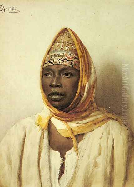 Portrait of an Arab Woman Oil Painting by Frederico Bartolini