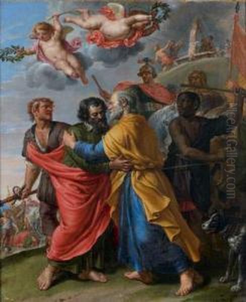 La Derniere Rencontre De Saint Pierre Et Saint Paul Oil Painting by Jan van Boeckhorst